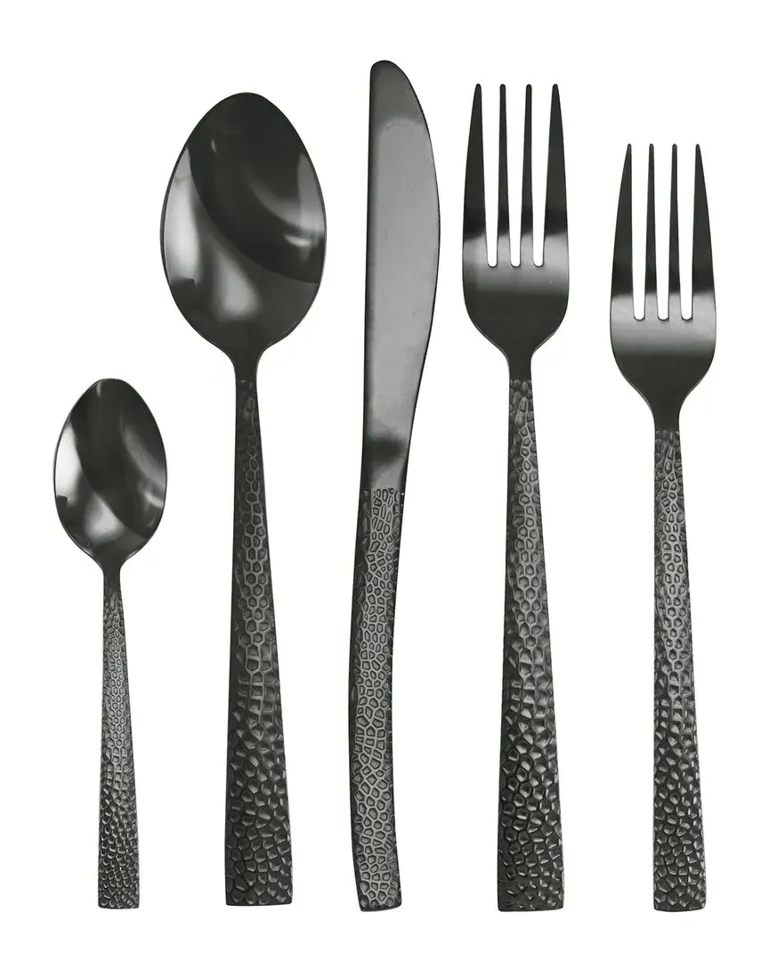 Baily 20pc Flatware Set - Black, Stainless Steel image
