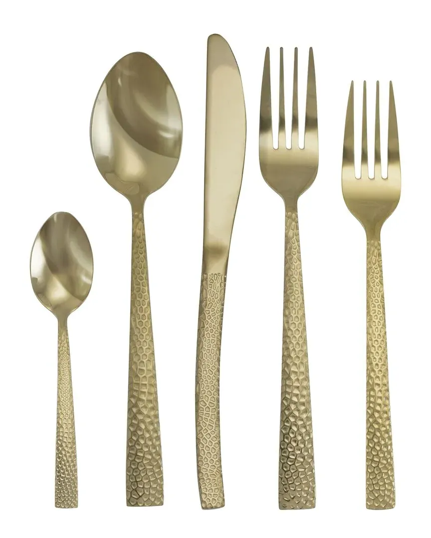 Baily 20pc Flatware Set - Light Gold, Stainless Steel