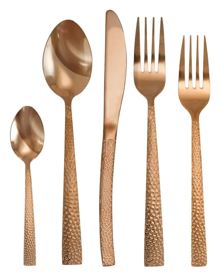 Baily 20pc Flatware Set - Rose Gold, Stainless Steel