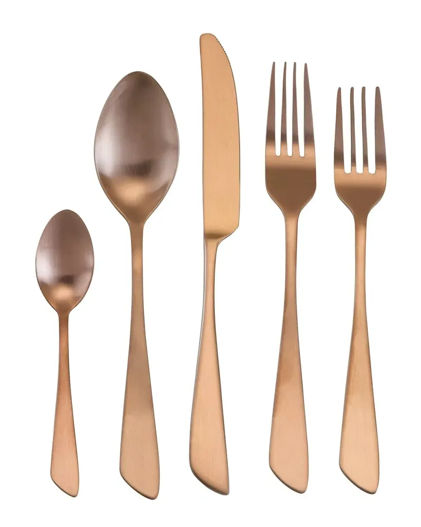 Gibbous 20pc Flatware Set - Rose Gold, Stainless Steel