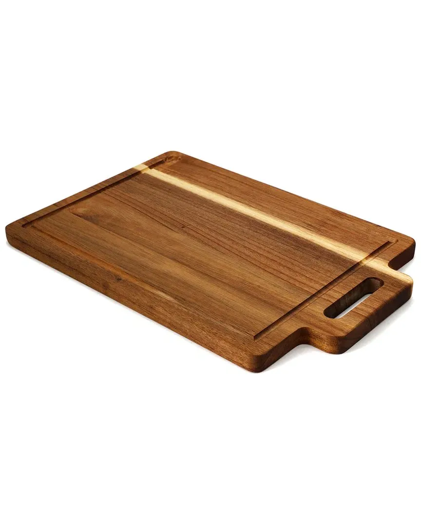 Rectangle Serving Board with Handle - Brown, Acacia Wood