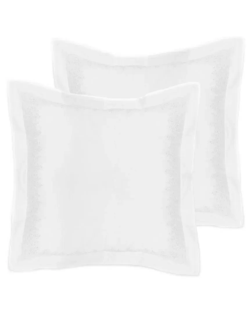 300 Thread Count Baby's Breath Embroidery Euro Shams - White, Cotton