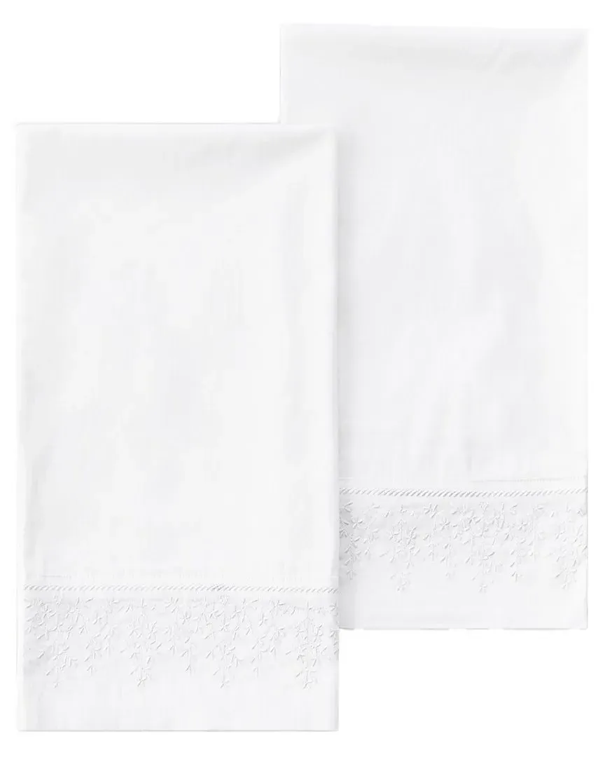 300 Thread Count Baby's Breath Embroidery Pillowcases - White, Cotton image