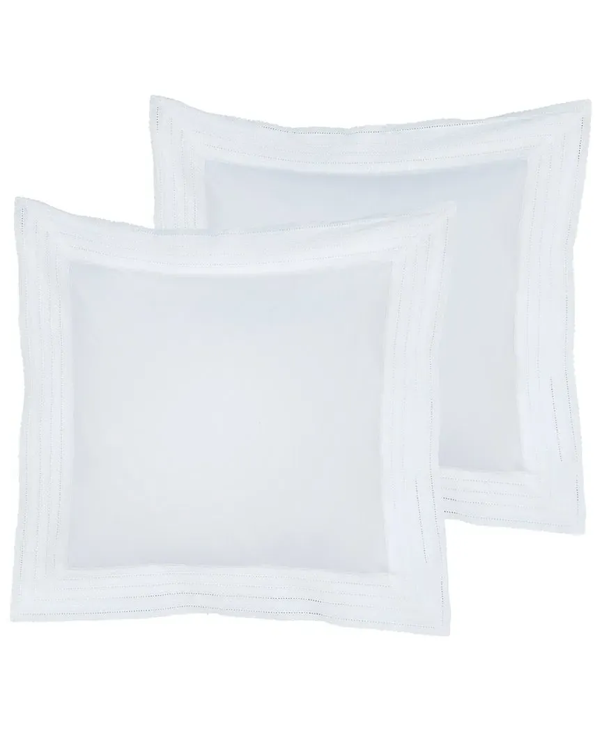 300 Thread Count Elizabeth Lace Embroidery Euro Shams - White, Cotton