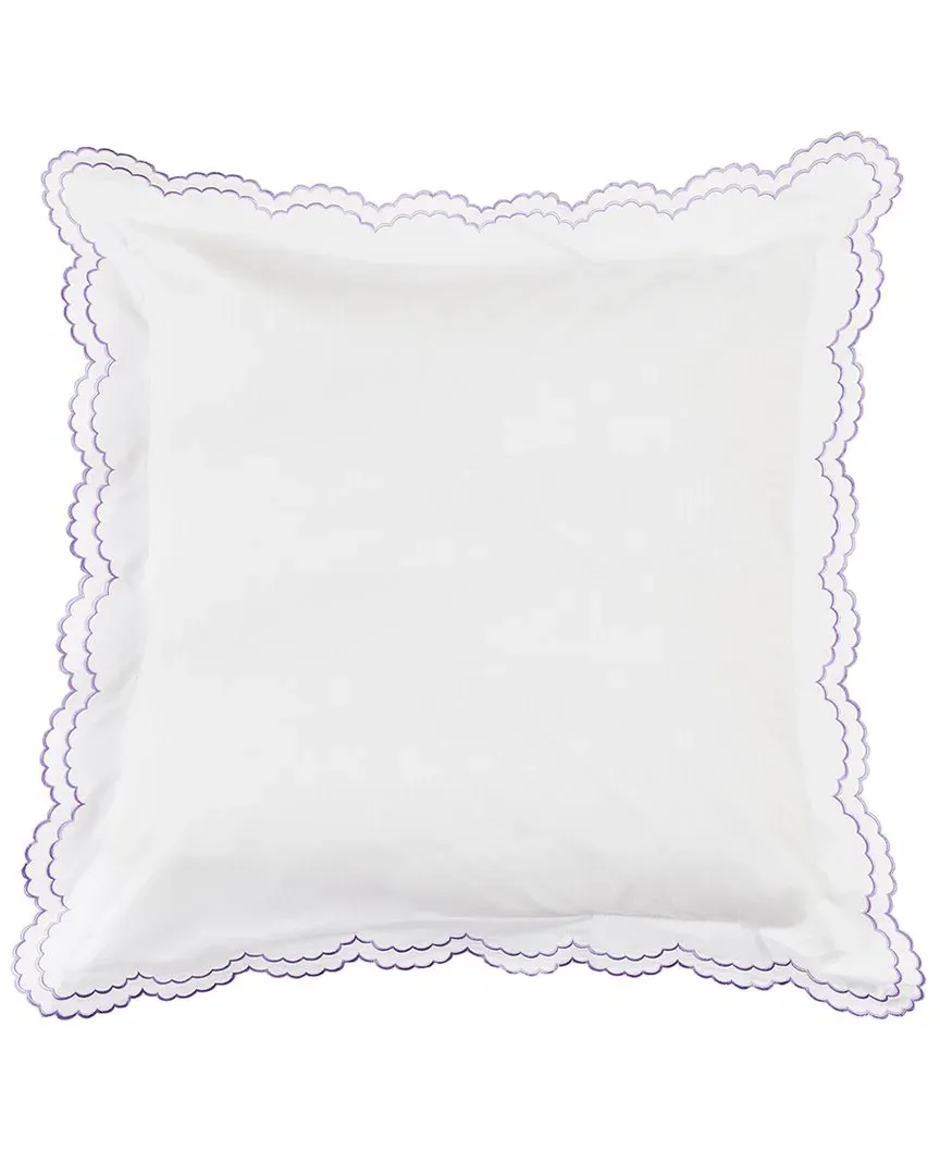 300 Thread Count Scallop Embroidery Euro Sham Pair - Lilac, Cotton