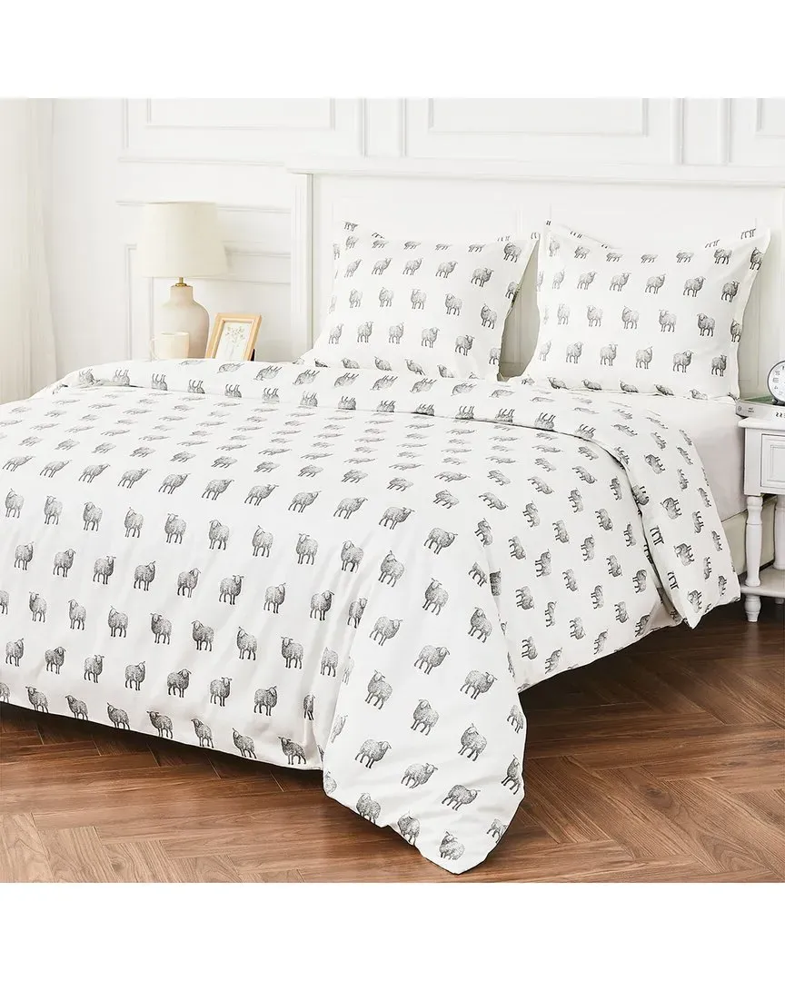 400 Thread Count Sheep Duvet Set - Grey, Cotton image
