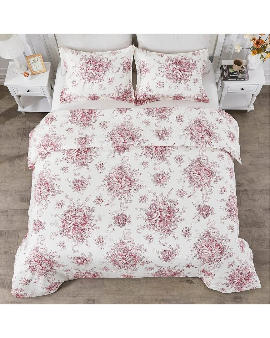 400TC Toile Duvet Set - Red image
