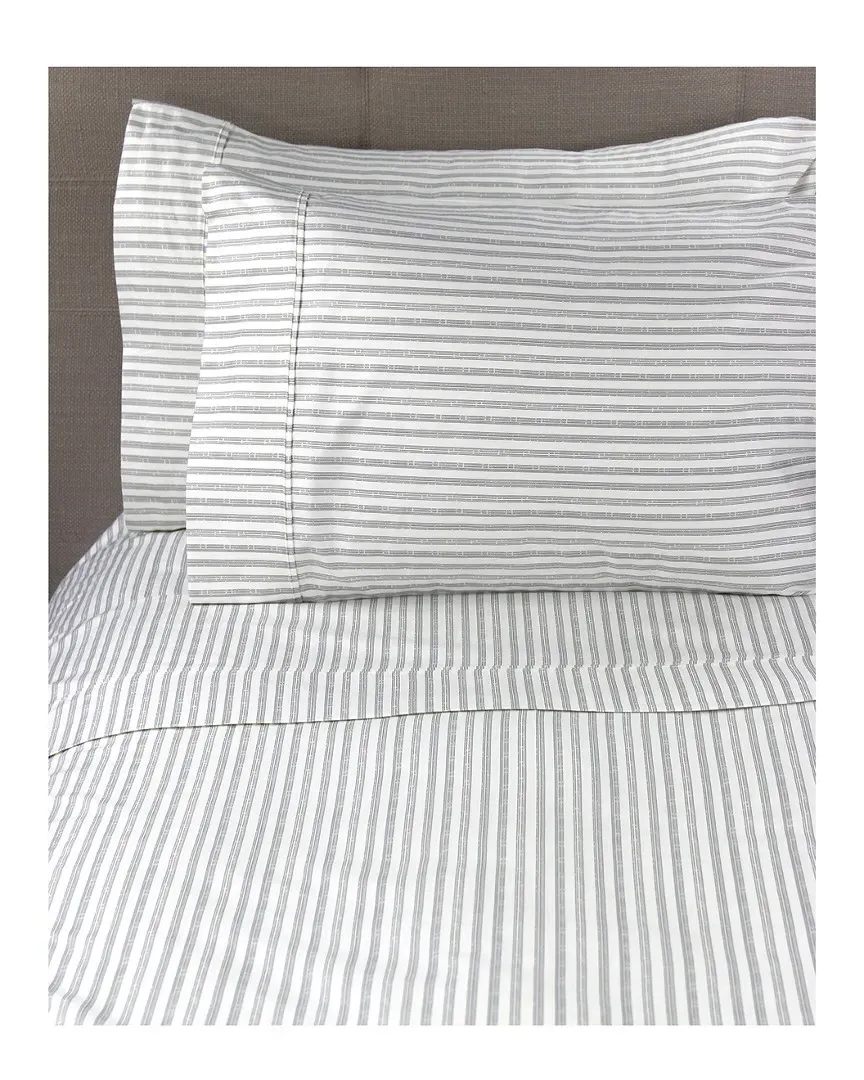 Bamboo Stripe Sheet Set - Grey, Cotton