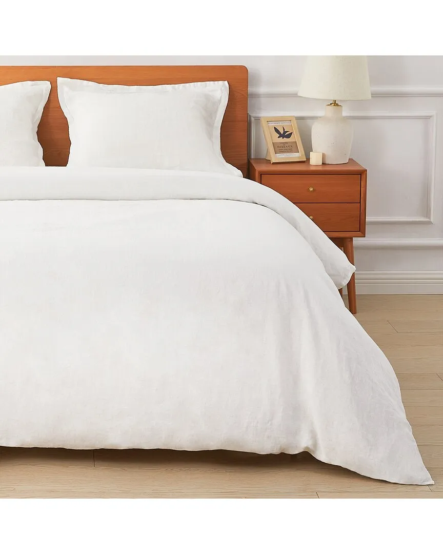 European Linen Duvet Set - White
