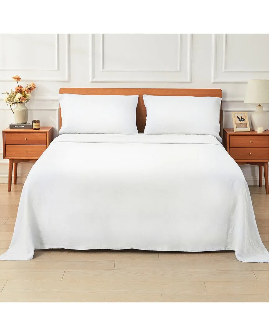 European Linen Sheet Set - White
