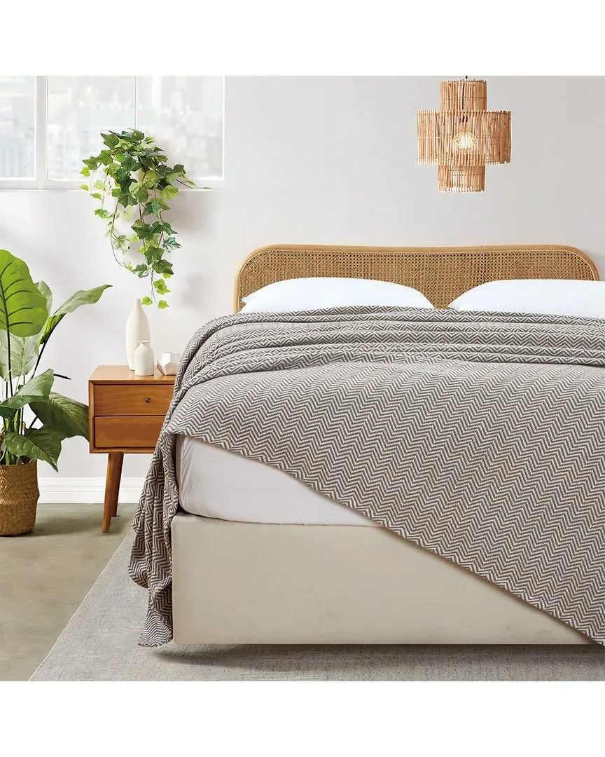 Herringbone Cotton Blanket - Taupe