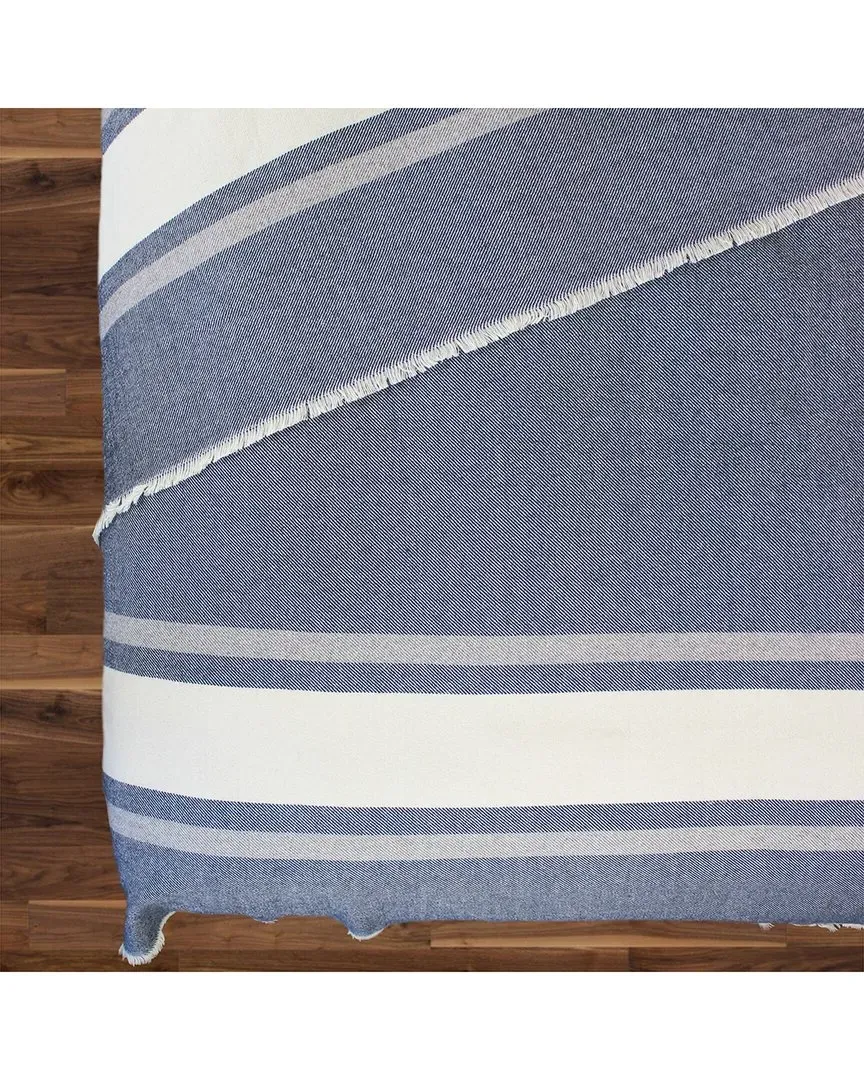 King Wool-Blend Blanket - Navy