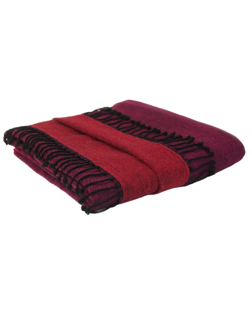 Merino Wool Reversible Throw - Burgundy, Plum image
