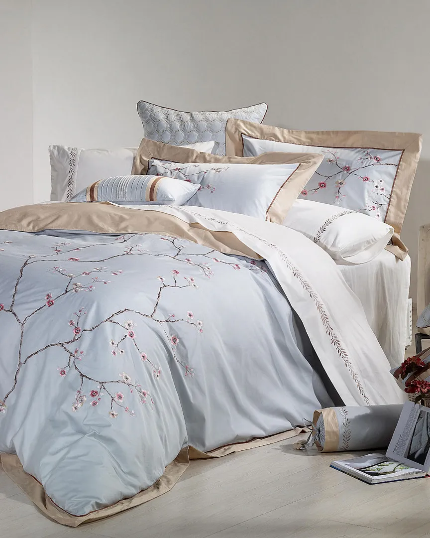 Sakura Duvet Set - Light Blue, Cotton image