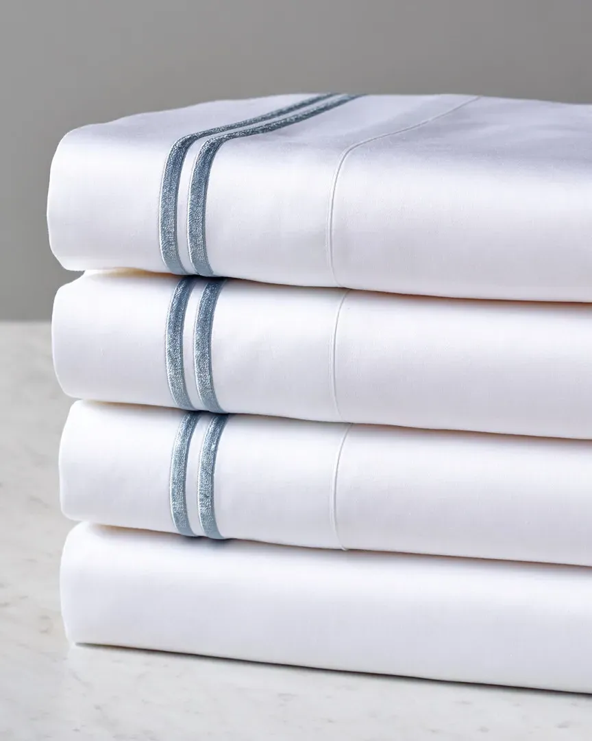 Two Stripe 600 Thread Count Cotton Pillowcases - White image