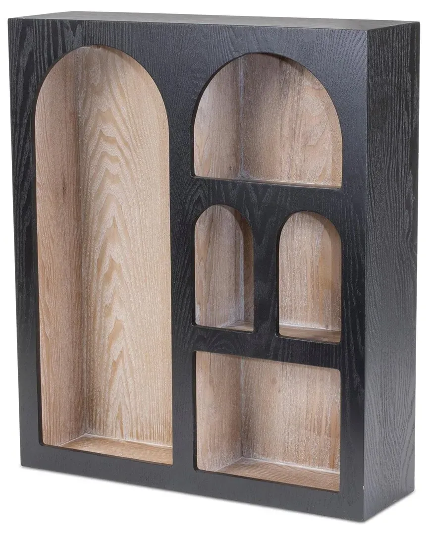 Arched Wood Wall Shelf - Black, MDF image