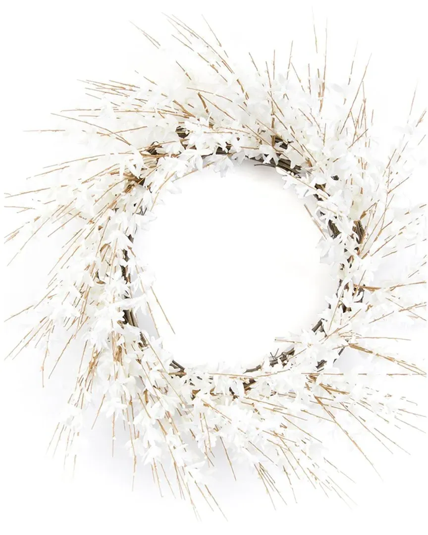 Blossom Floral Wreath - White, Polyester image