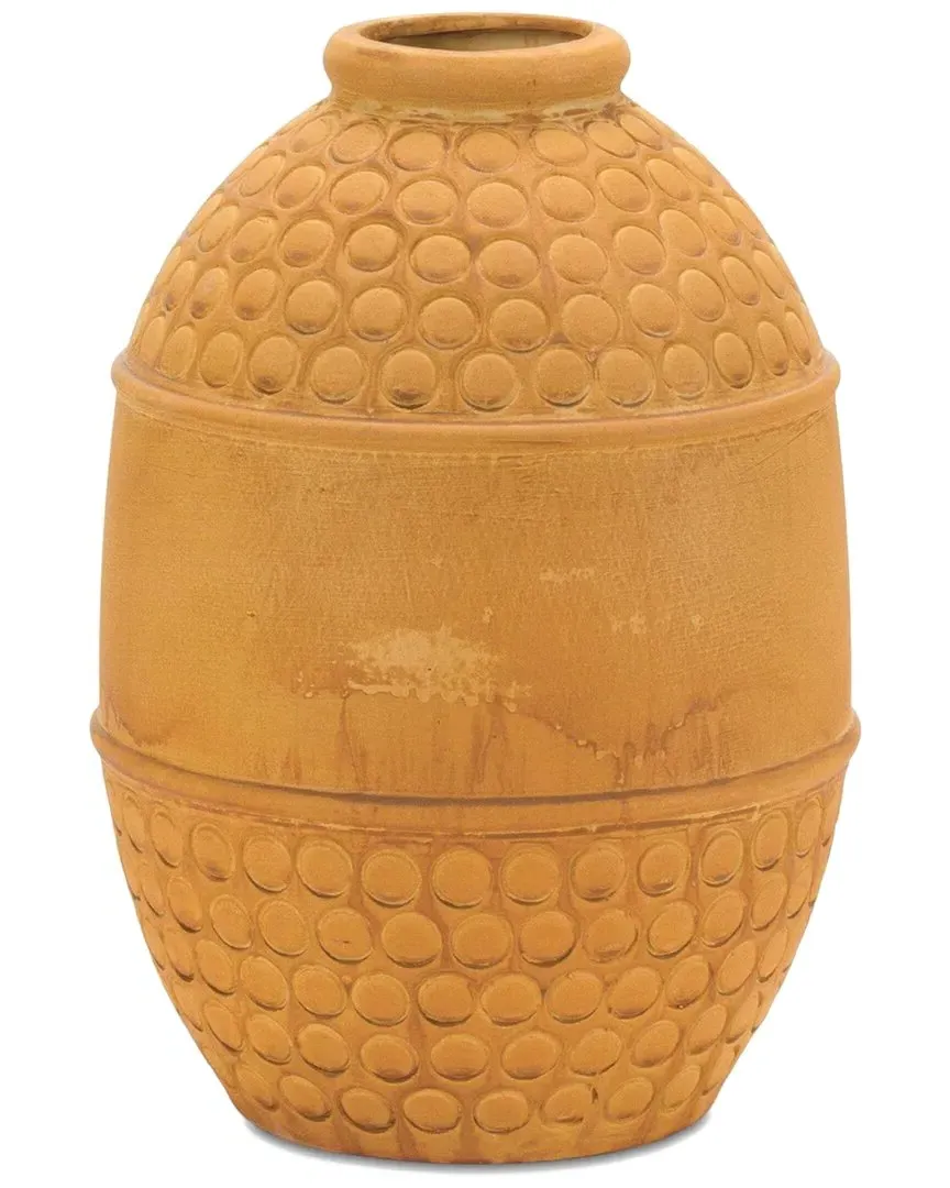 Bubbled Terracotta Vase - Orange