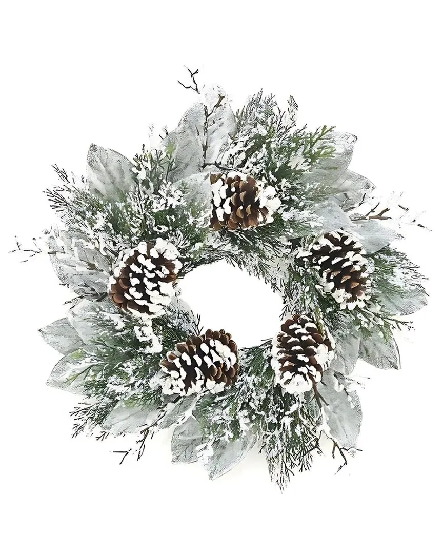 Cedar & Magnolia Leaf Wreath - Green