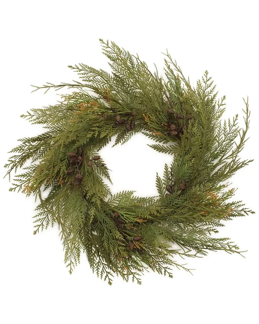 Cedar & Mini Pinecone Wreath - Green image