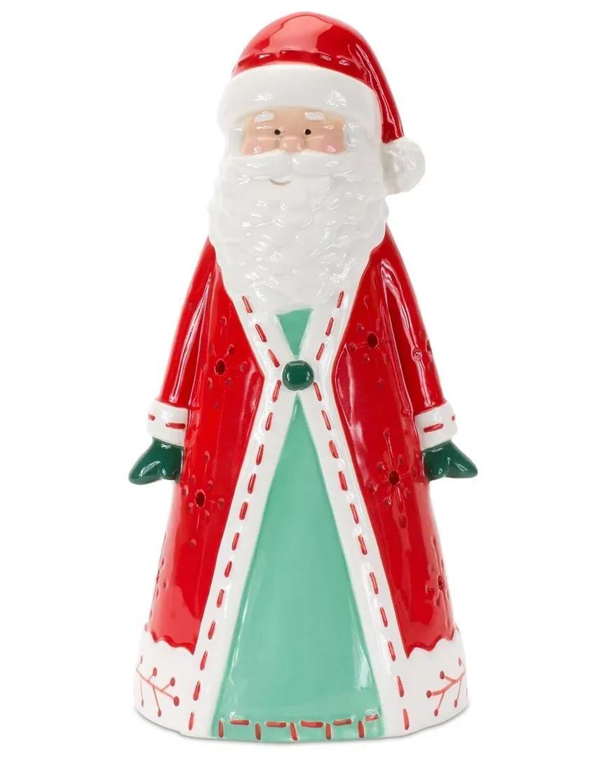 Ceramic Santa Tea Light Holder - Green image