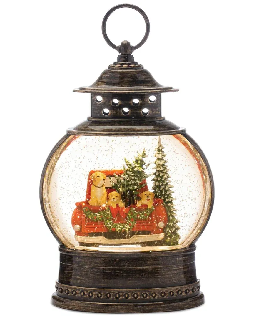 LED Snow Globe with Pickup Truck - Red image