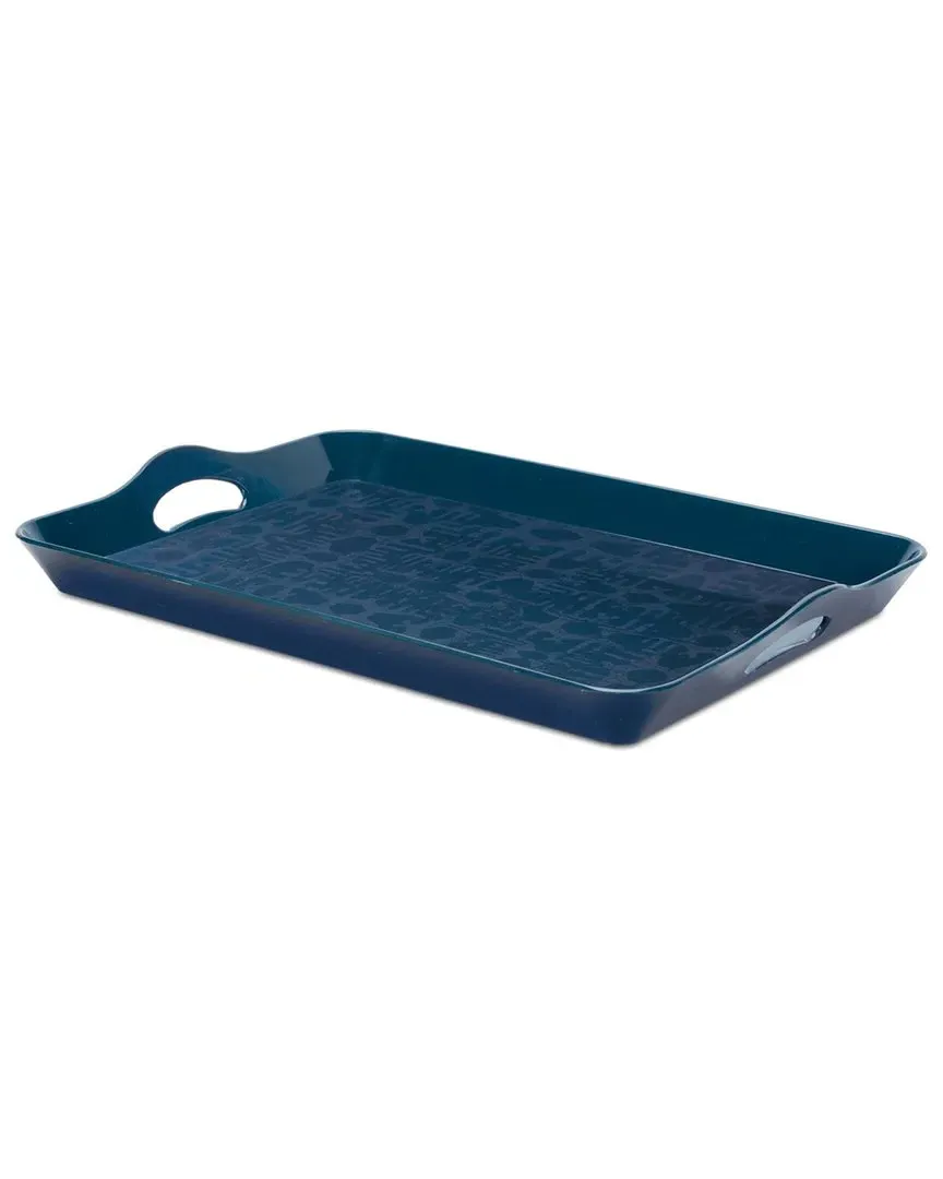 Melrose International Square Serving Tray - Blue image