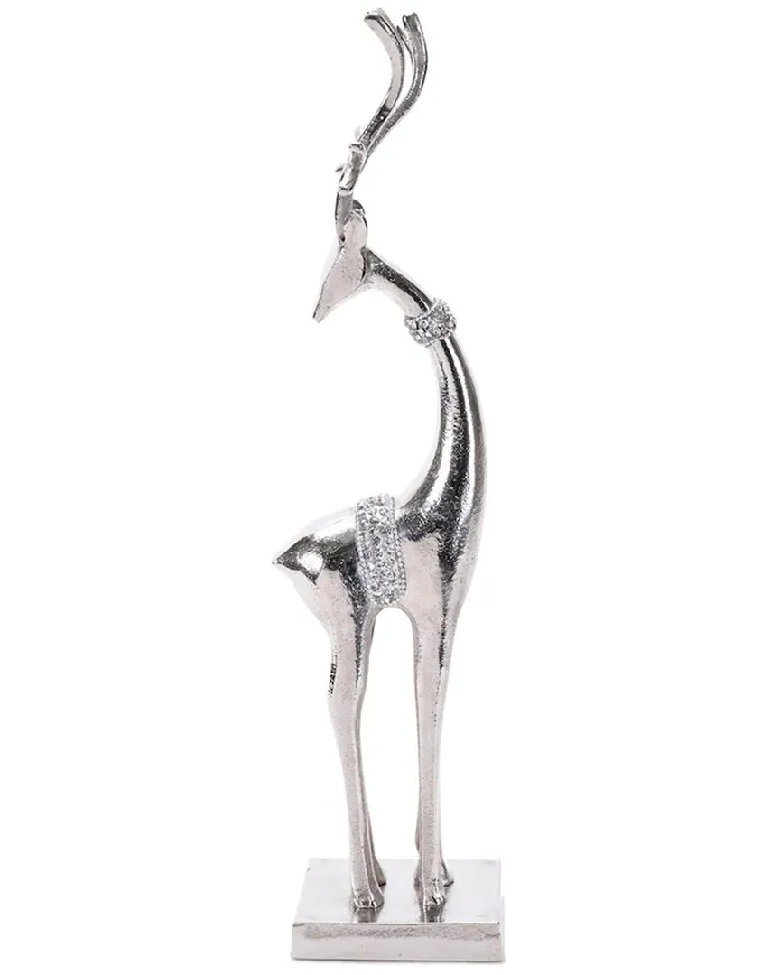 Set of 2 Aluminum Metal Deer Figurines - Silver image