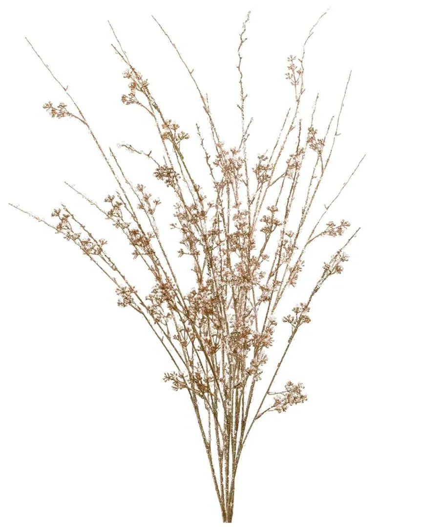 Set of 2 Beaded Iced Berry Spray - Gold