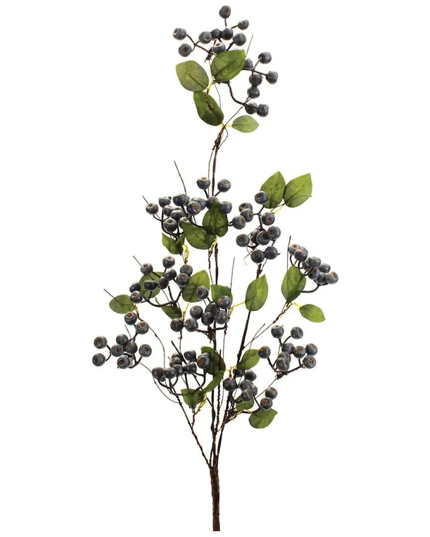 Set of 2 Blue Berry Foliage Spray - Blue, Polyester image