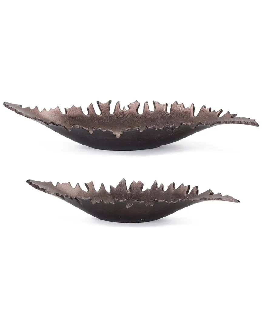 Set of 2 Leaf Bowls - Bronze, Aluminum image