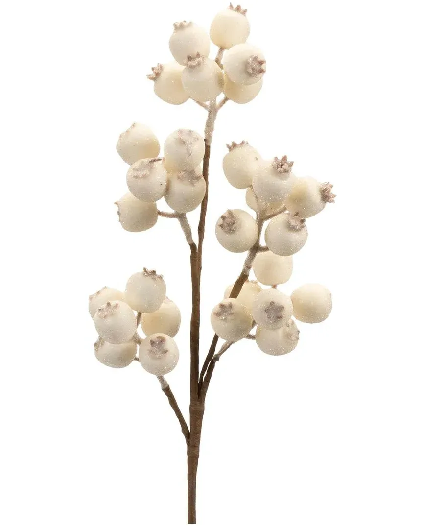 Set of 6 Beaded Berry Spray - Beige
