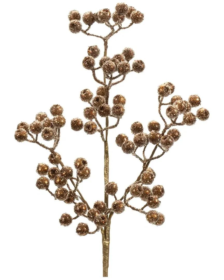 Set of 6 Beaded Berry Spray - Gold