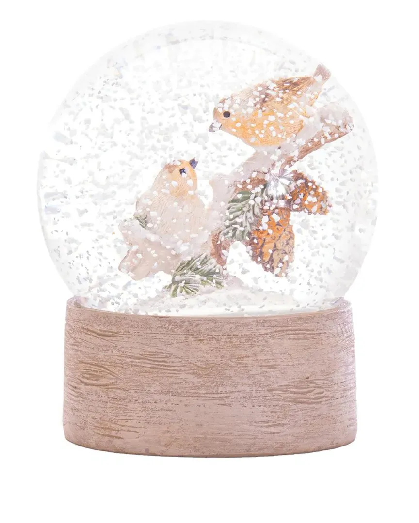 Snow Globe with Bird Branch - Beige image
