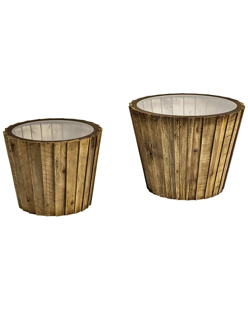 John Paul Set of 2 Accent Tables - Brown, Glass image