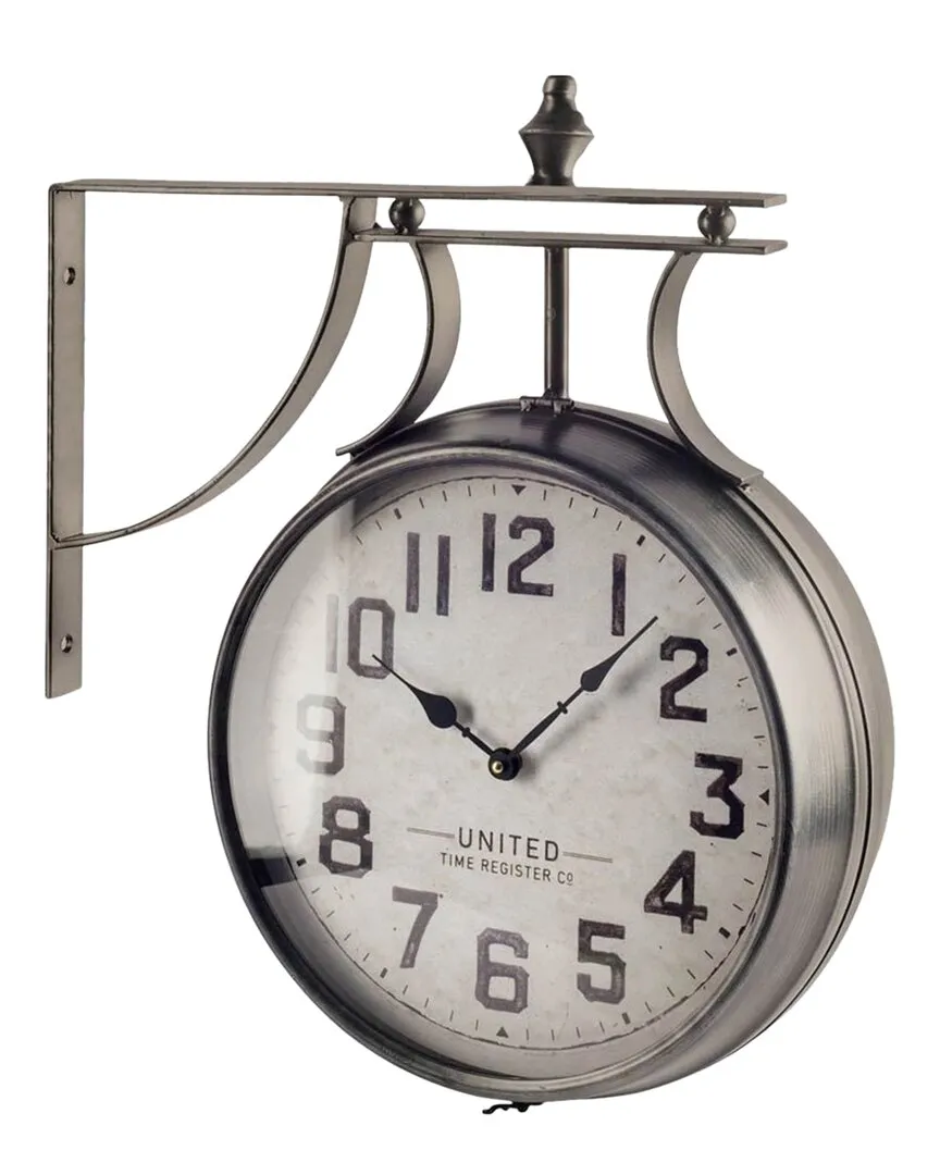 Lindsay 19in Round Wall Clock - Silver, Metal image