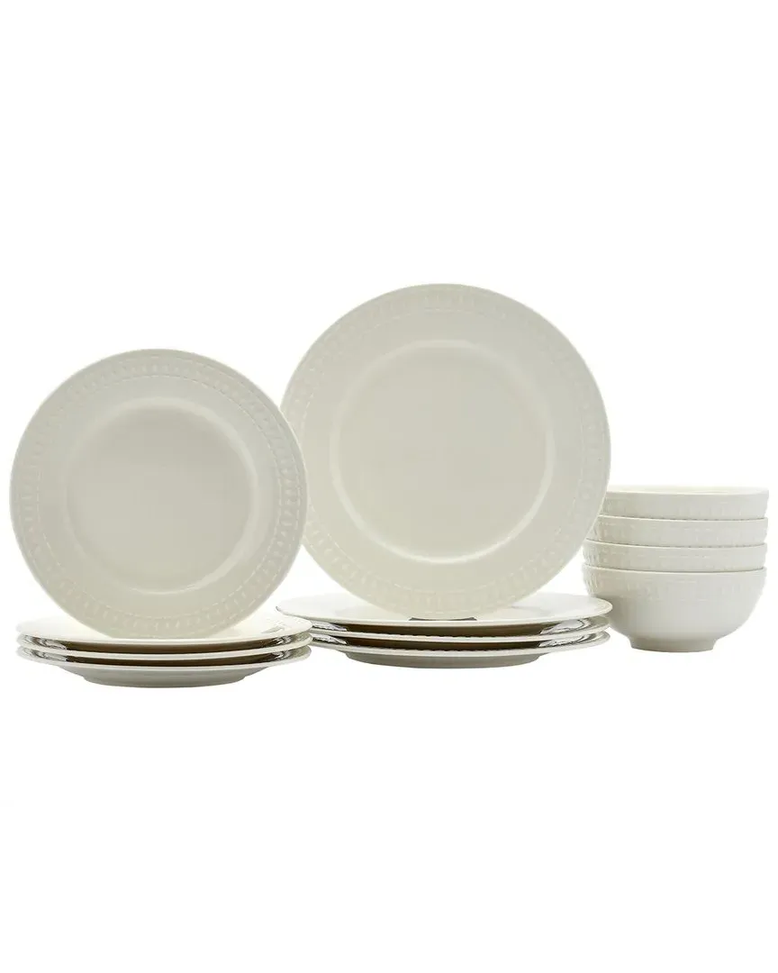 12-Piece Porcelain Dinnerware Set - White image