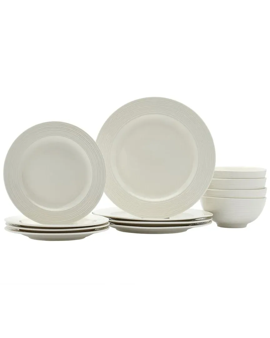 12-Piece Porcelain Dinnerware Set - White image