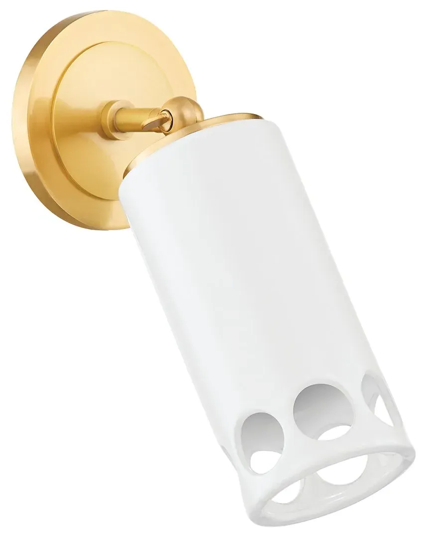 Tali Roth Jean Wall Sconce - Aged Brass, Ceramic image