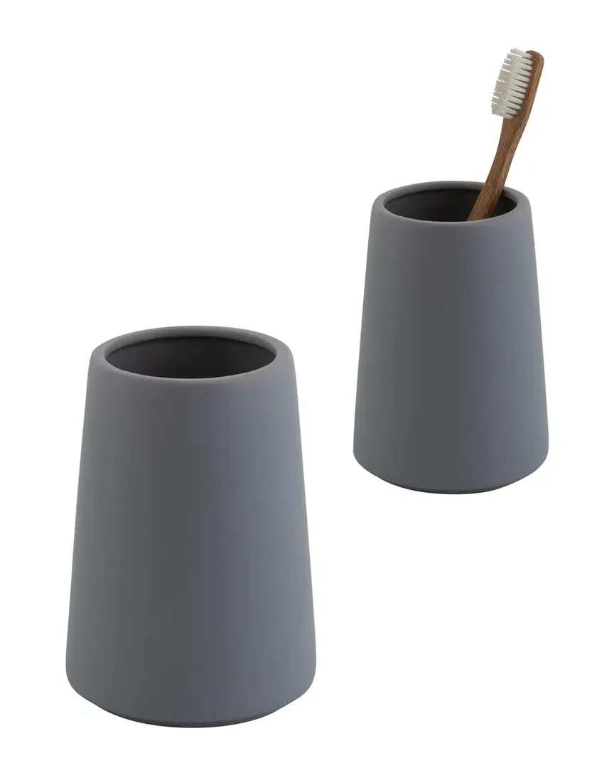 Anitra Ceramic Bath Countertop 4pc Set - Light Grey