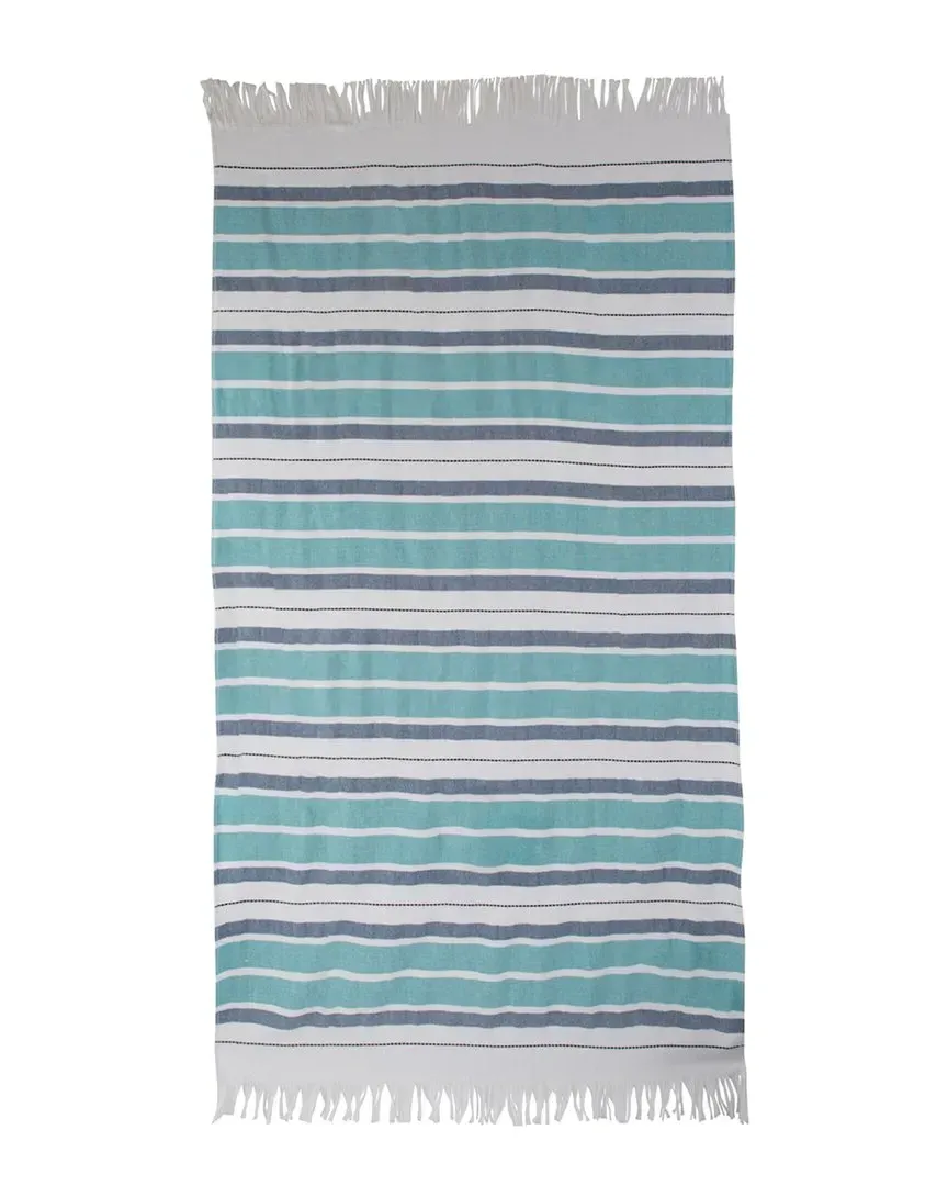 Antalya Beach Towels Set of 2 with Fringe - Teal, Cotton