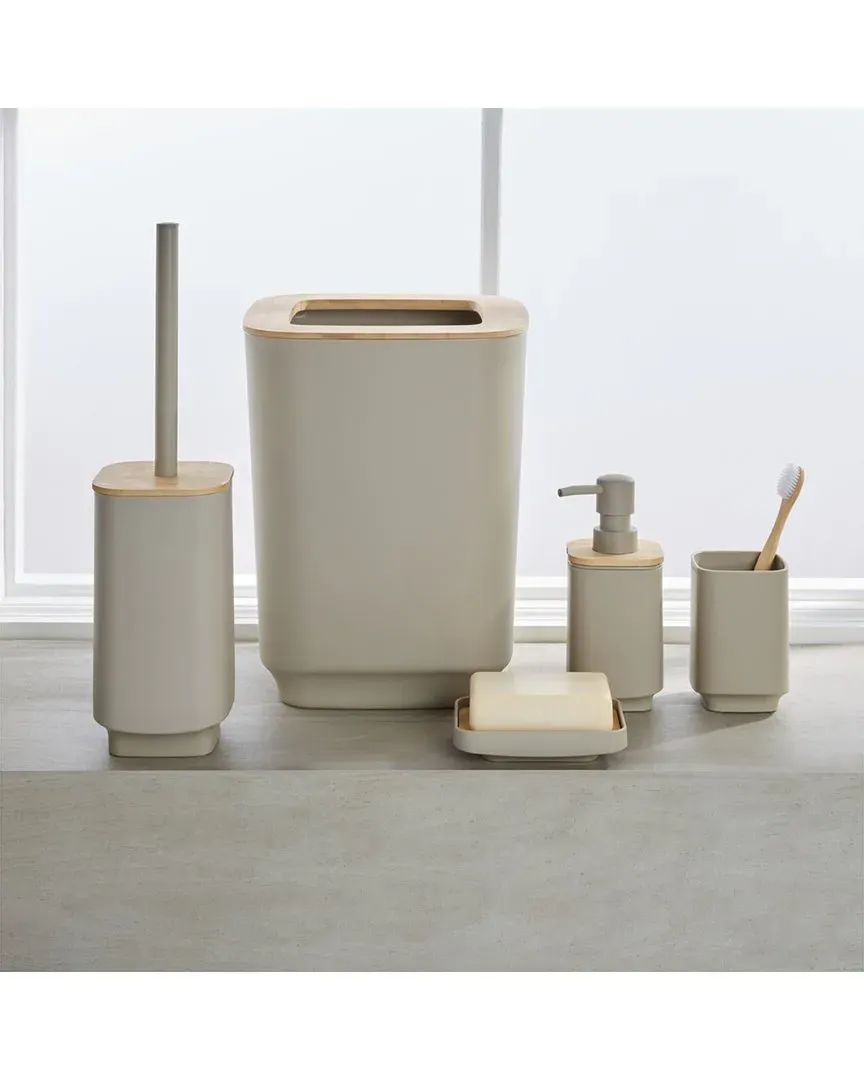 Aspen 5-Piece Bath Countertop Set - Taupe, Bamboo