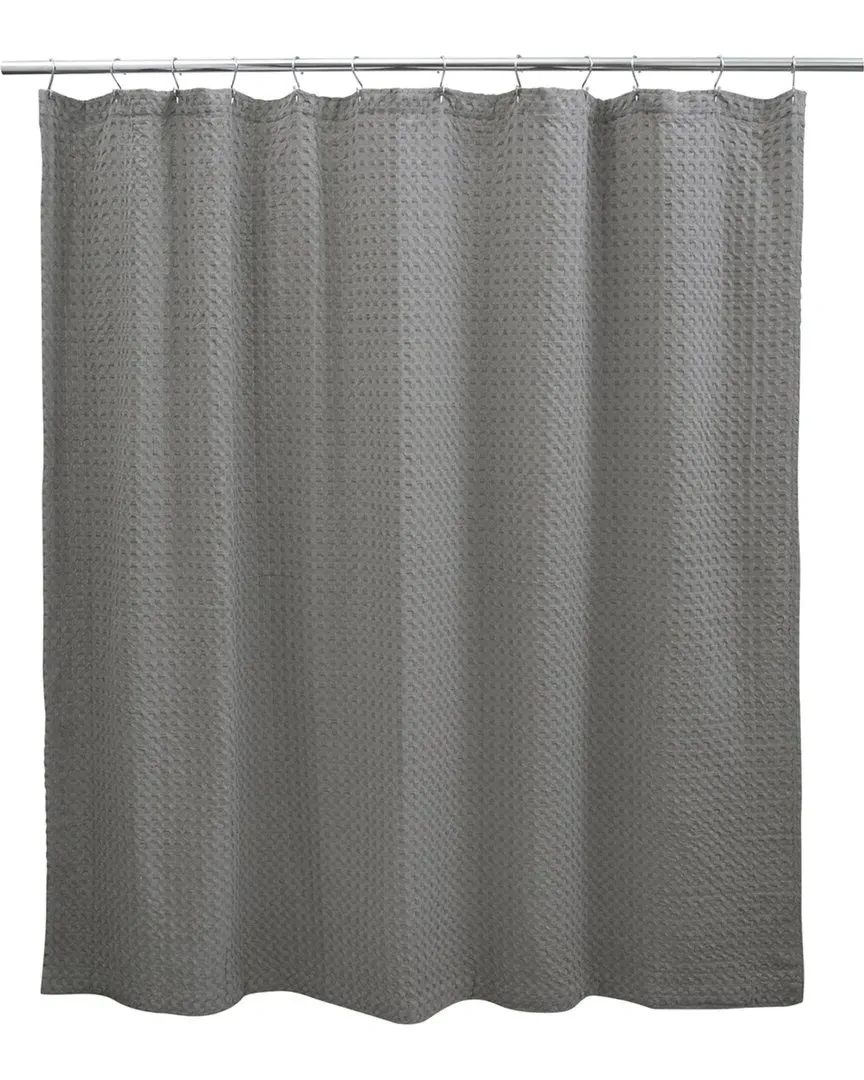 Chunky Waffle Shower Curtain - Grey, Cotton image
