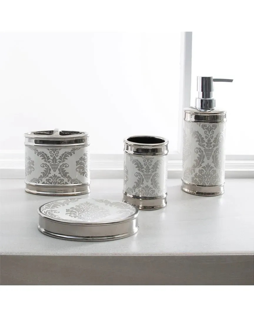 Damask 4pc Bath Countertop Set - White