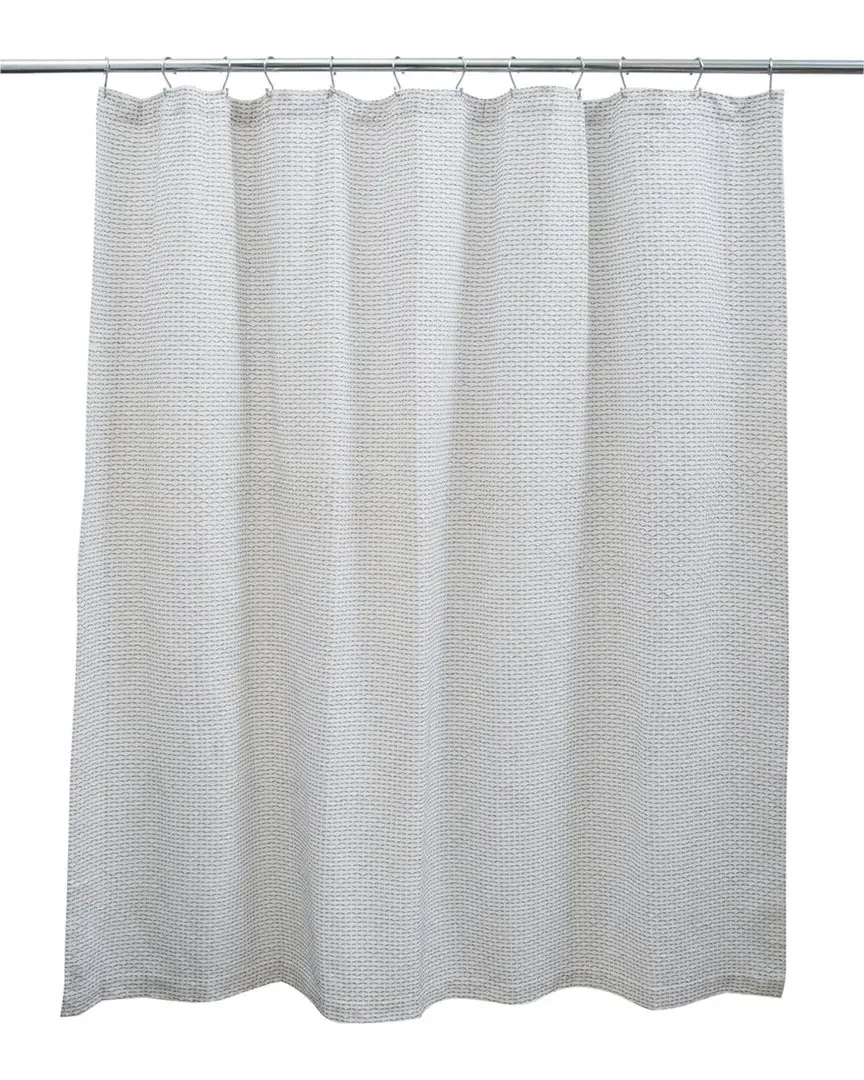 Honeycomb Shower Curtain Set - White/Grey, Cotton image