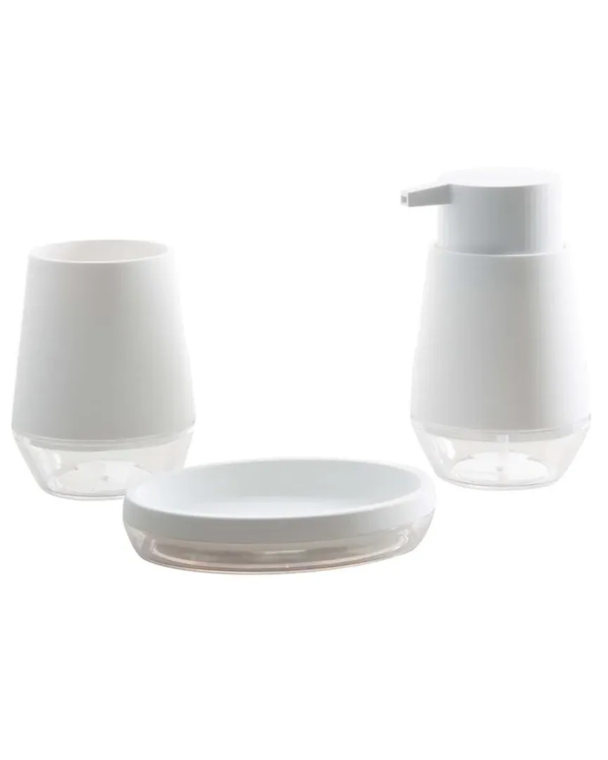 Oslo 3-Piece Bath Countertop Set - White, Plastic image