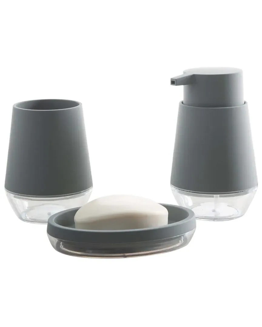 Oslo Bath Countertop 3Pc Set - Grey, Plastic