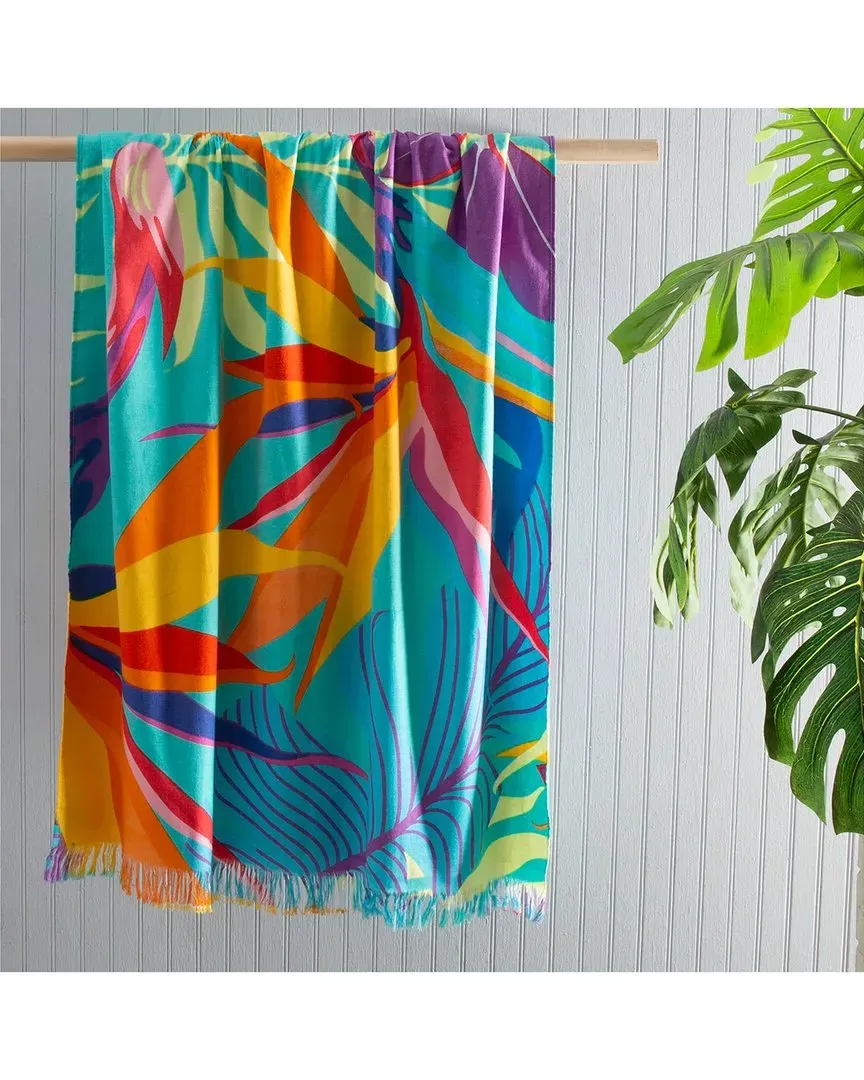 Set of 2 Bright Tropic Hammam Beach Towels - Multicolor, Cotton