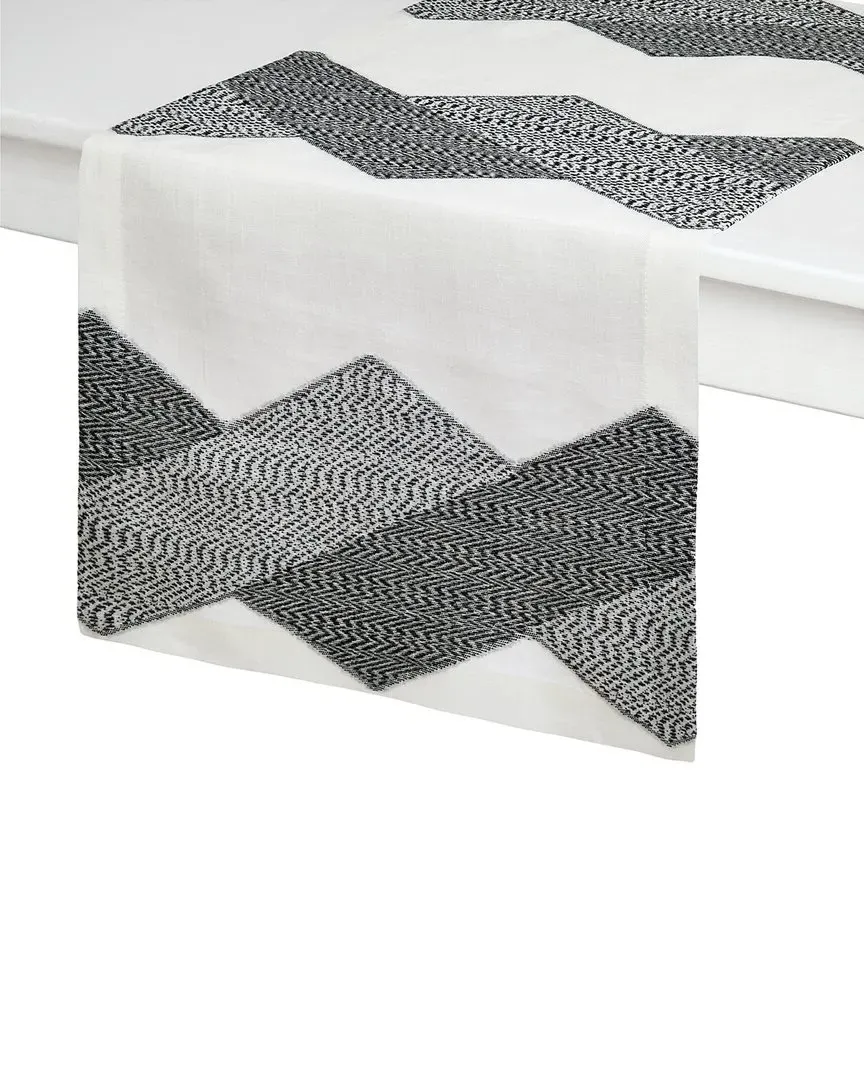 Chelsea Table Runner - Black and White, Linen Cotton