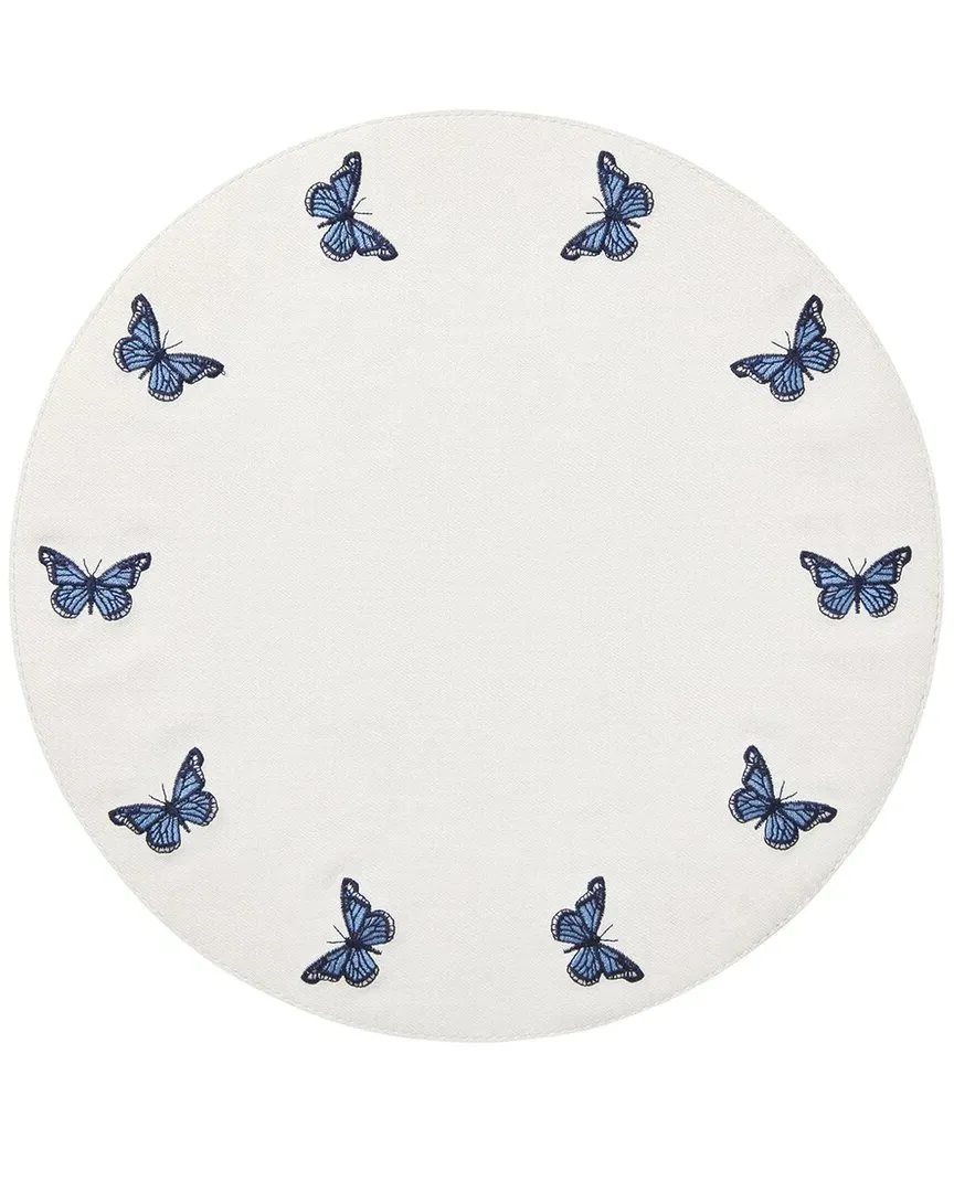 Mayfair Round Placemats Set of 4 - Blue, Vinyl image